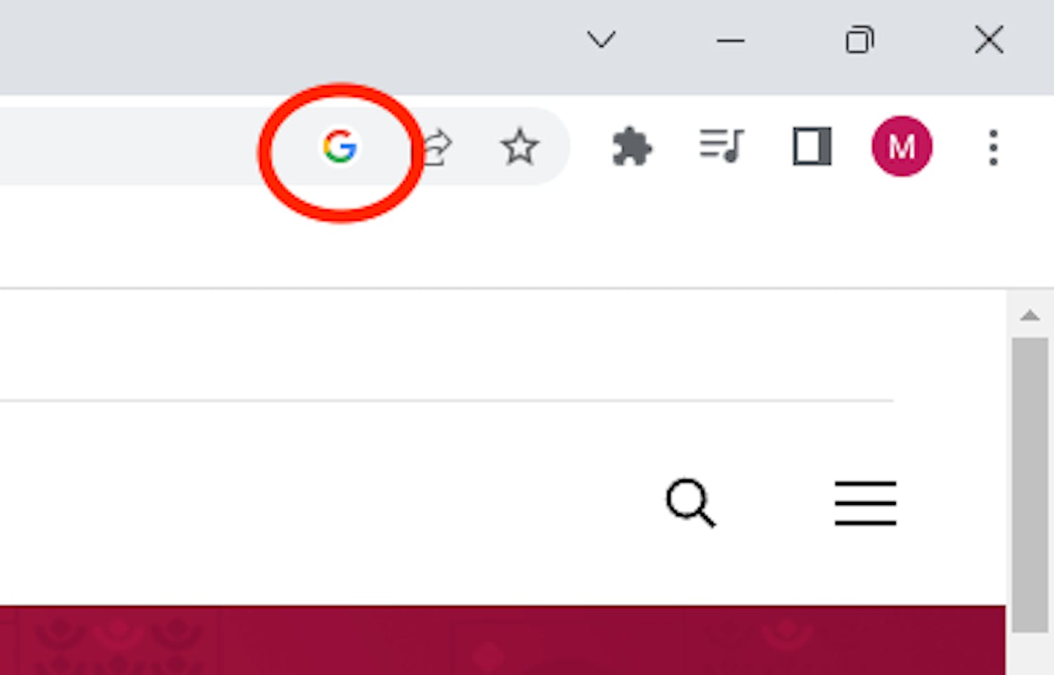 Google-knappen i Google Chrome Google-knappen i Google Chrome